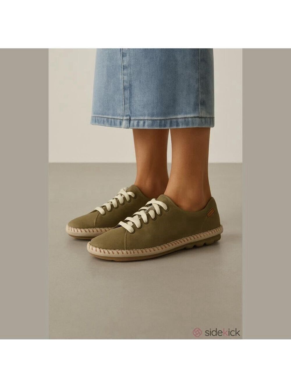 Pikolinos Riola Leather Sneakers Olive Green Stitch Detail Size EU 36 (US 6)